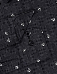 Printed D Grey Tailored Smart Fit Shirt FS847SF-15.5