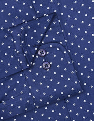 Printed Navy Tailored Smart Fit Shirt FS848SF-15.5