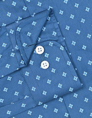 Printed Blue Classic Fit Shirt FS852-1RF-15.5