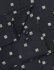 Printed Black Classic Fit Shirt FS855-1RF-15.5