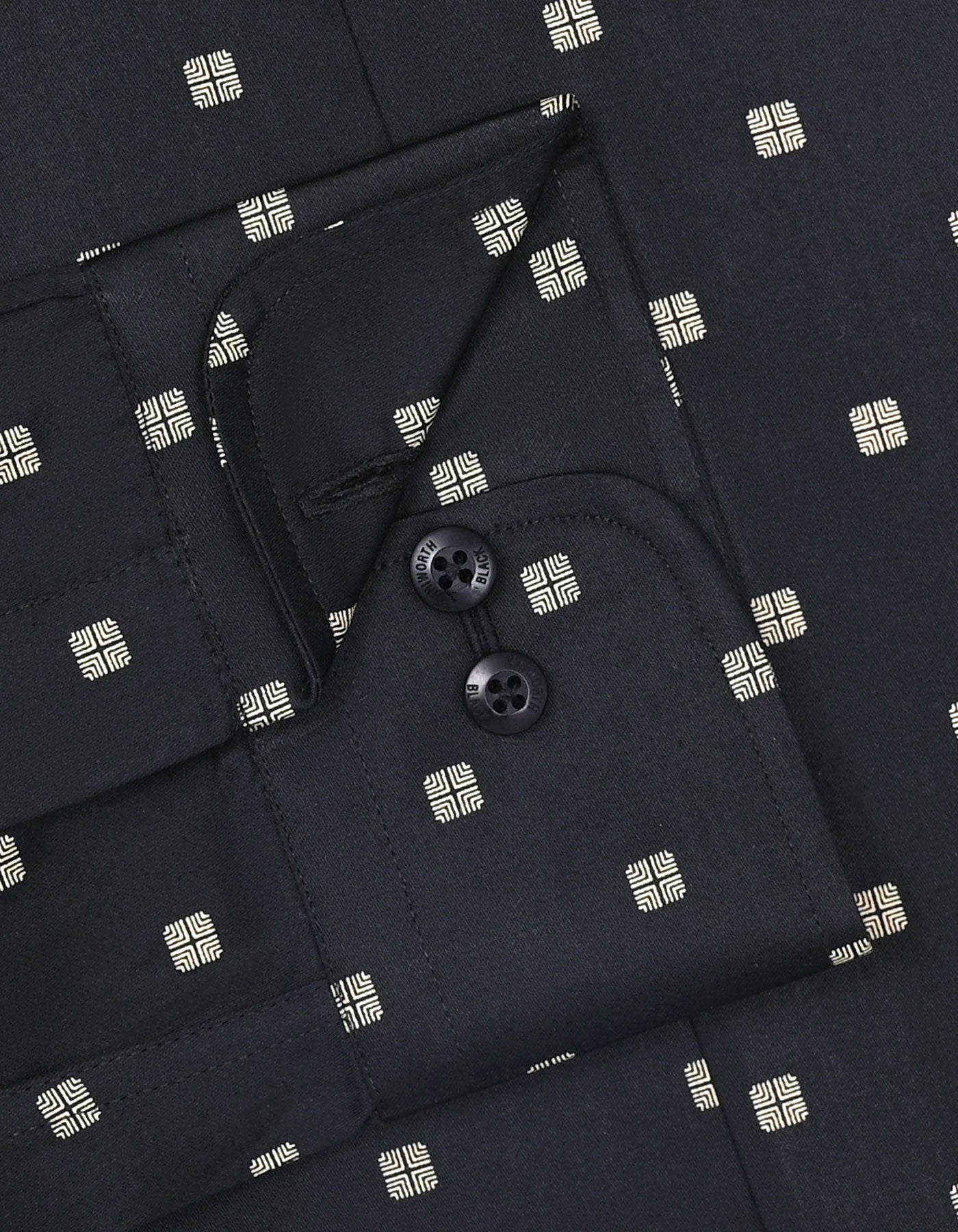 Printed Black Tailored Smart Fit Shirt FS855-1SF-15.5