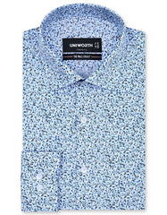 Printed Navy Classic Fit Shirt FS858-1RF-14.5