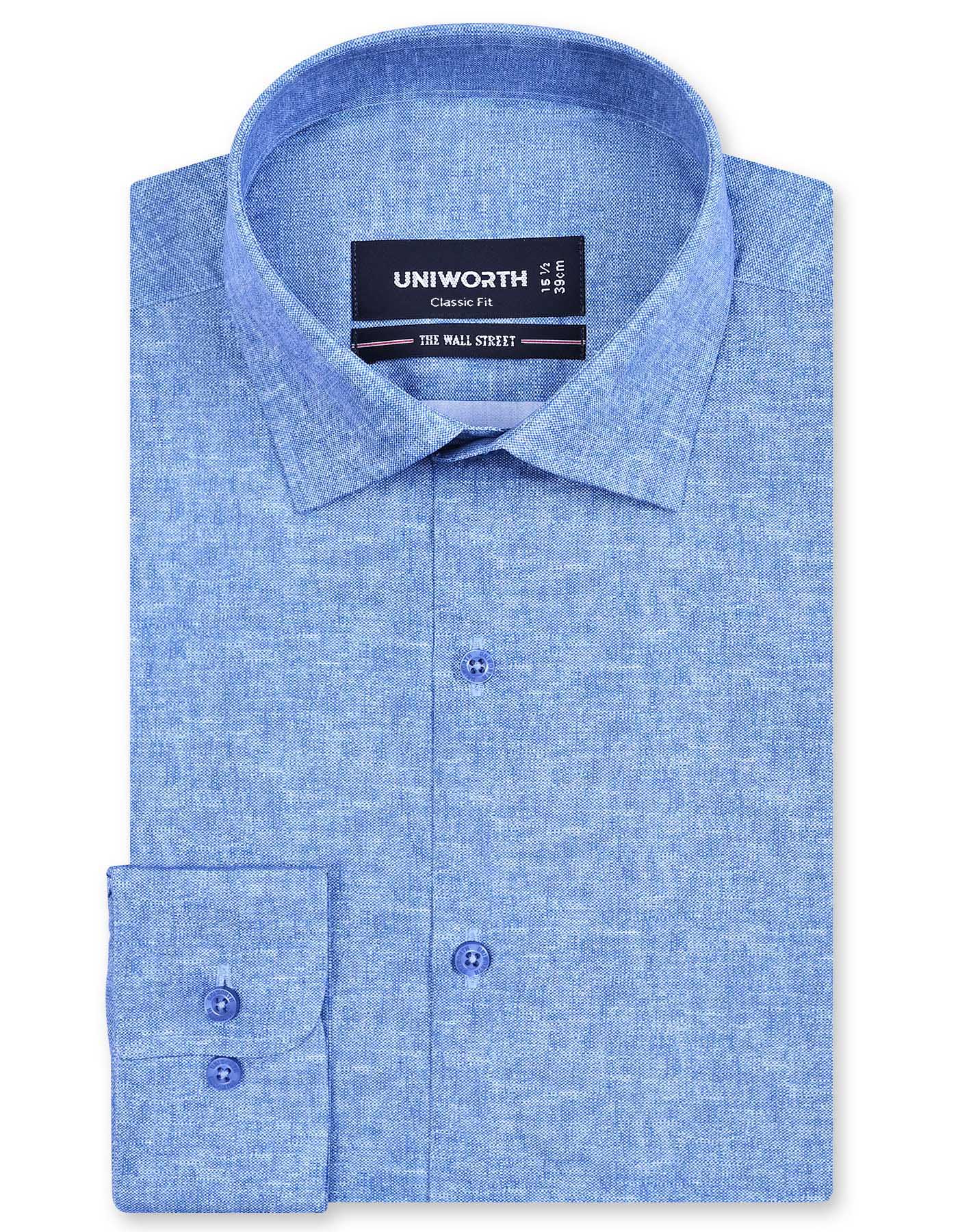 Printed M Blue Classic Fit Shirt FS861-1RF-14.5