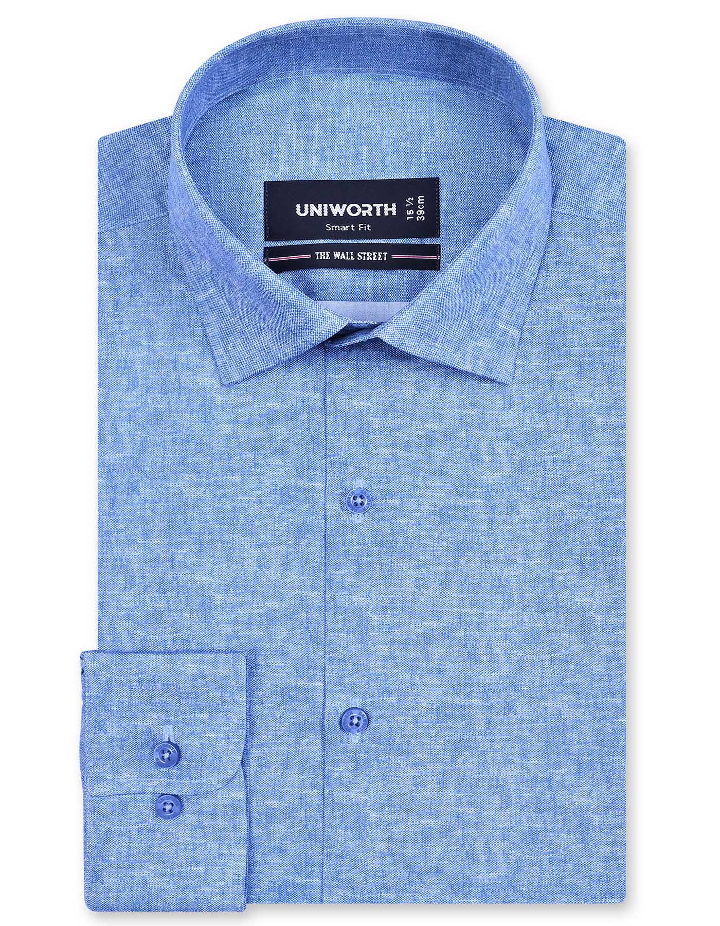 Printed M Blue Tailored Smart Fit Shirt FS861-1SF-14.5