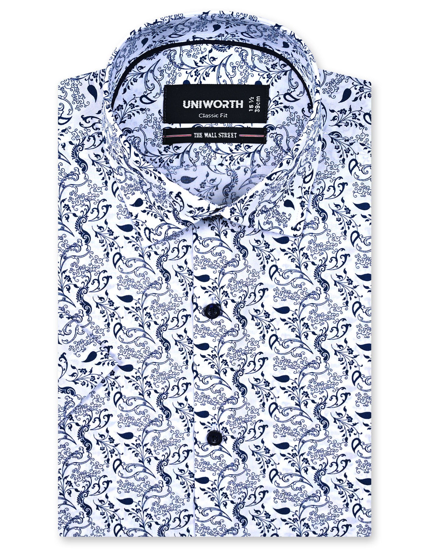Printed Navy Classic Fit Shirt FS862RH-14.5