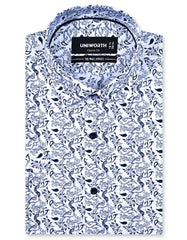 Printed Navy Classic Fit Shirt FS862RH-14.5