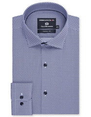 Printed Navy Classic Fit Shirt FS863-1RF-14.5
