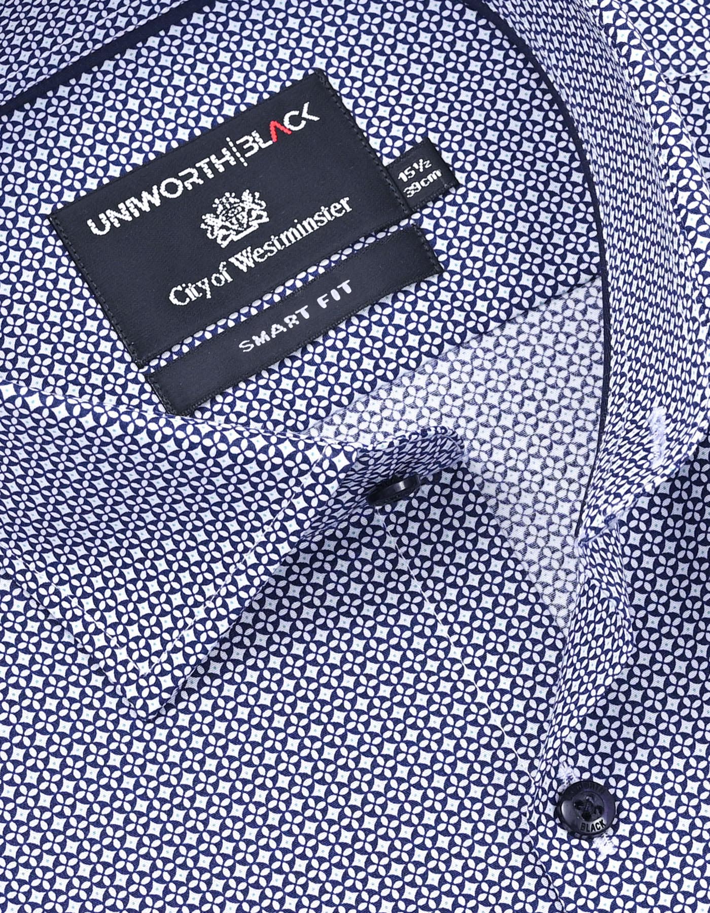 Printed Navy Tailored Smart Fit Shirt FS863-1SF-15