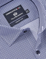 Printed Navy Tailored Smart Fit Shirt FS863-1SF-15