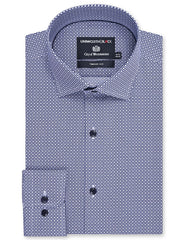 Printed Navy Tailored Smart Fit Shirt FS863-1SF-14.5
