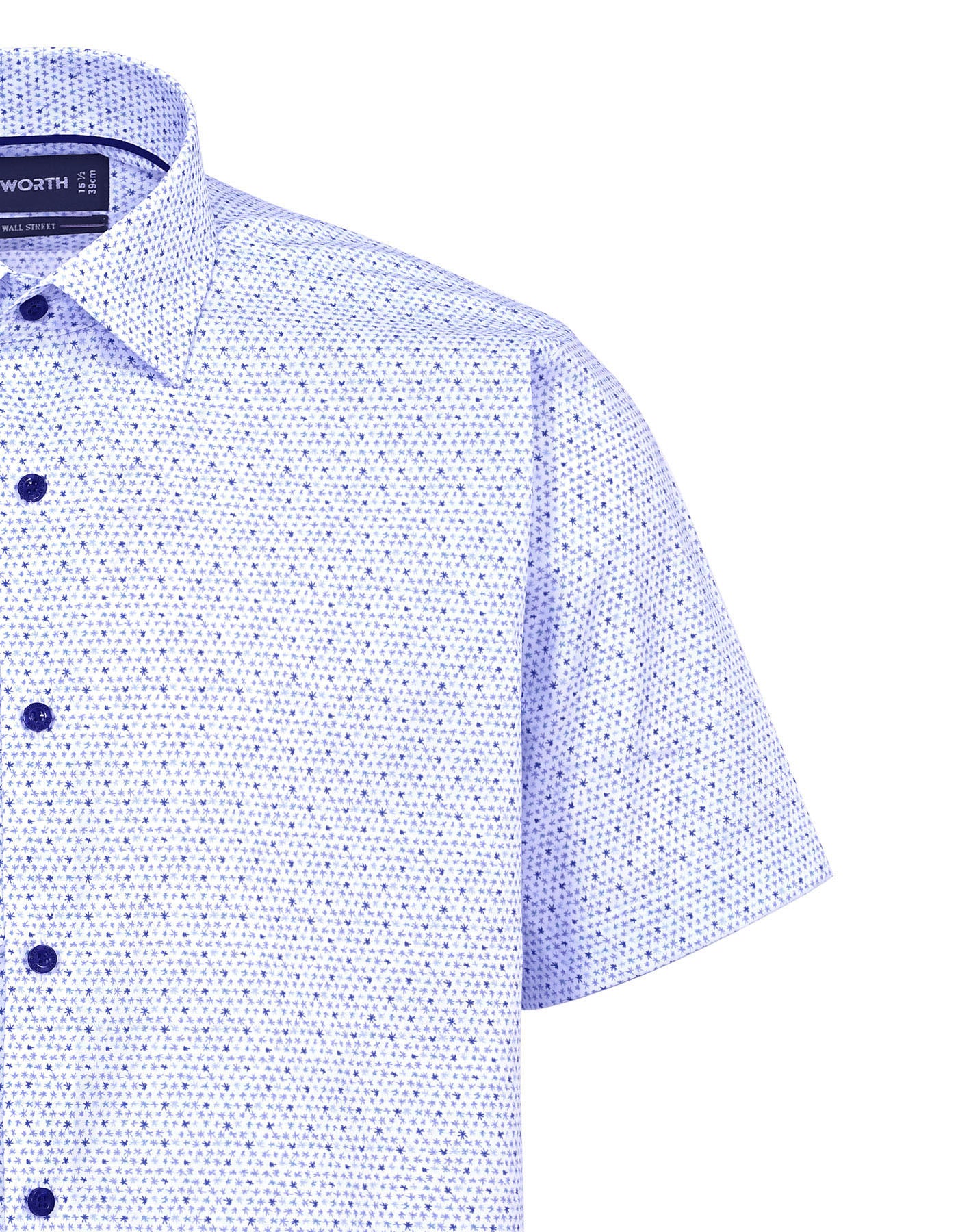 Printed Grey Tailored Smart Fit Shirt FS864SH-15.5