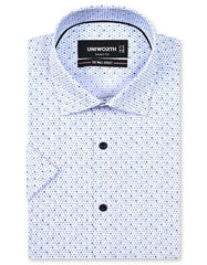 Printed Grey Tailored Smart Fit Shirt FS864SH-14.5