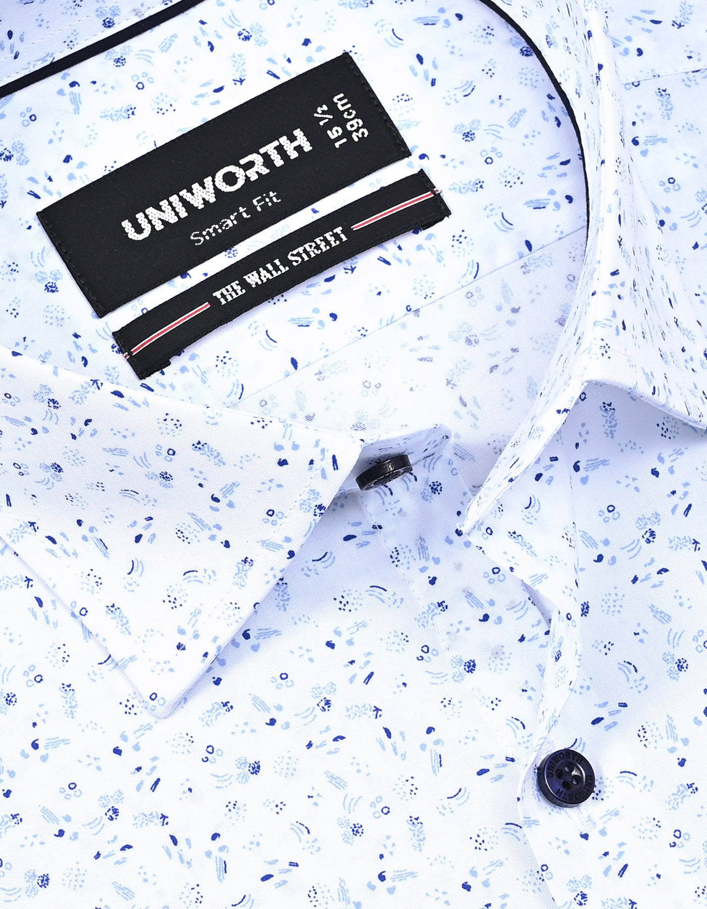 Printed Blue Tailored Smart Fit Shirt FS865-1SH-15