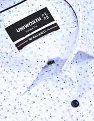 Printed Blue Tailored Smart Fit Shirt FS865-1SH-15