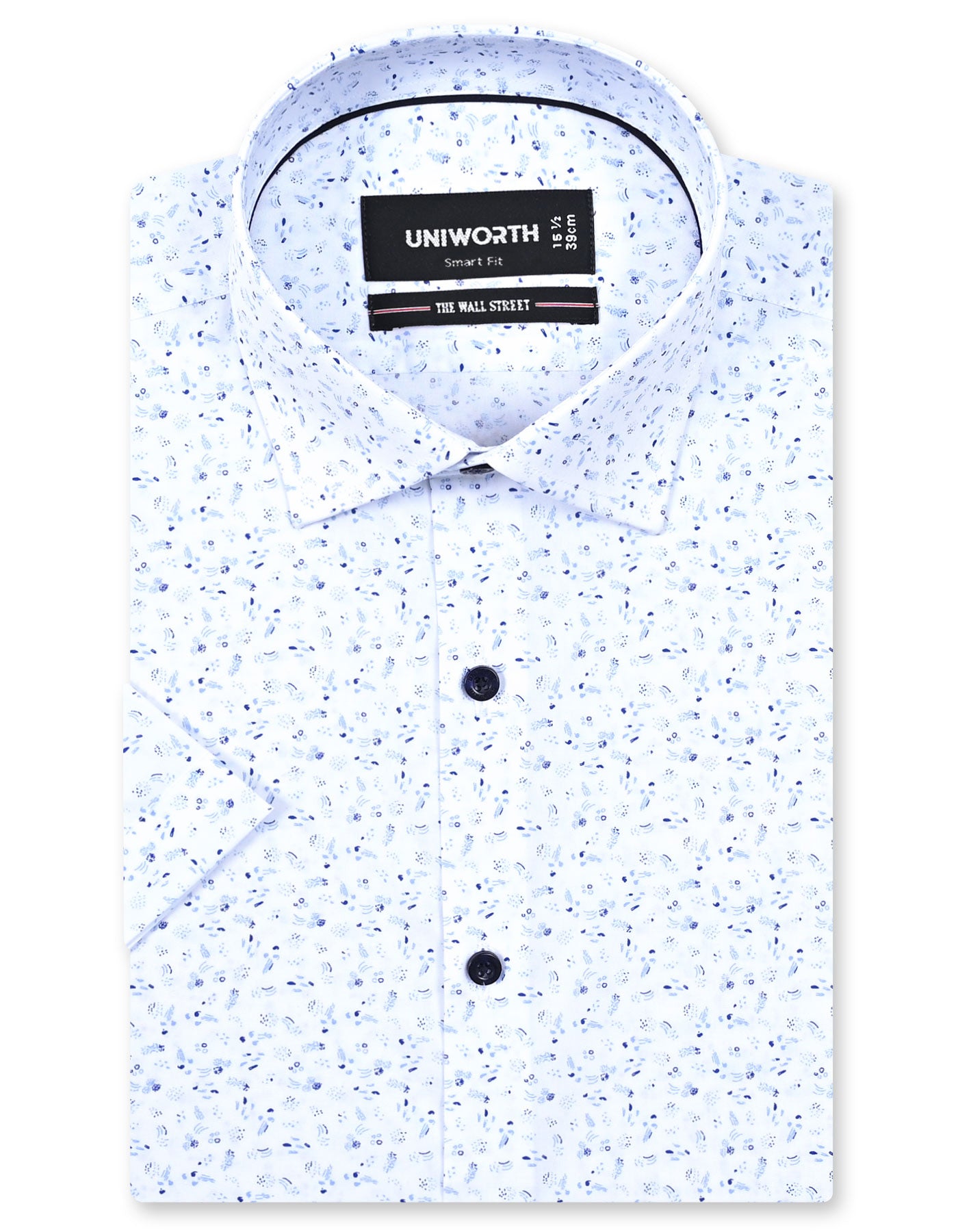 Printed Blue Tailored Smart Fit Shirt FS865-1SH-14.5
