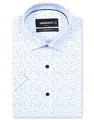 Printed Blue Tailored Smart Fit Shirt FS865-1SH-14.5