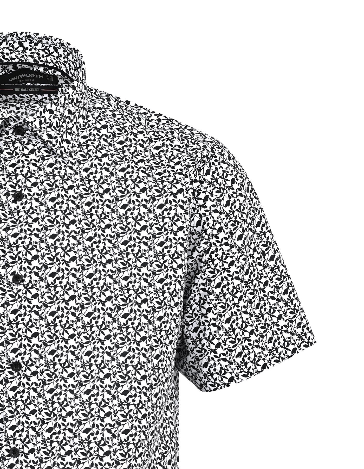 Printed Black Classic Fit Shirt FS869RH-15.5