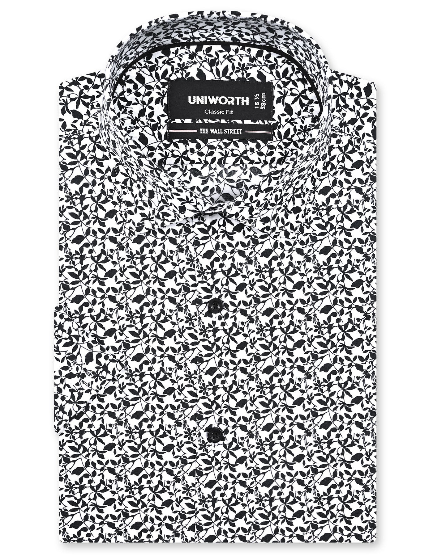 Printed Black Classic Fit Shirt FS869RH-14.5