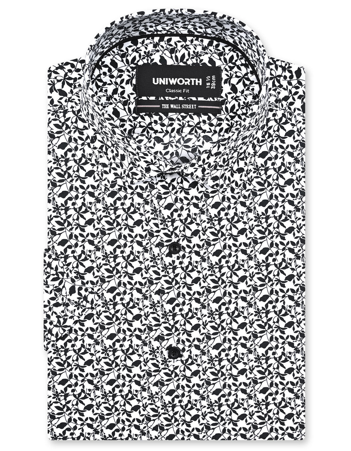Printed Black Classic Fit Shirt FS869RH-14.5