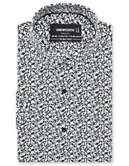 Printed Black Classic Fit Shirt FS869RH-14.5
