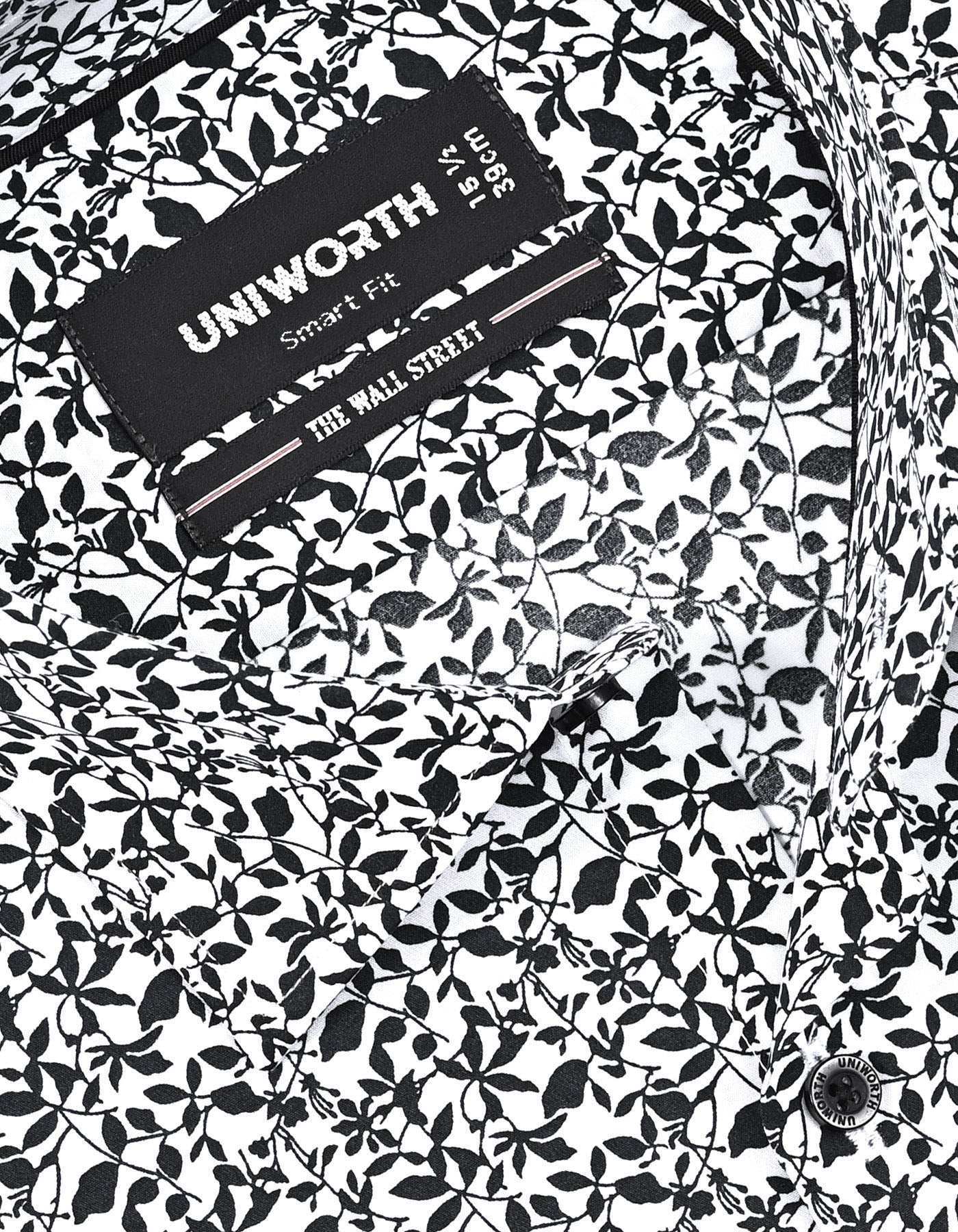 Printed Black Tailored Smart Fit Shirt FS869SH-15