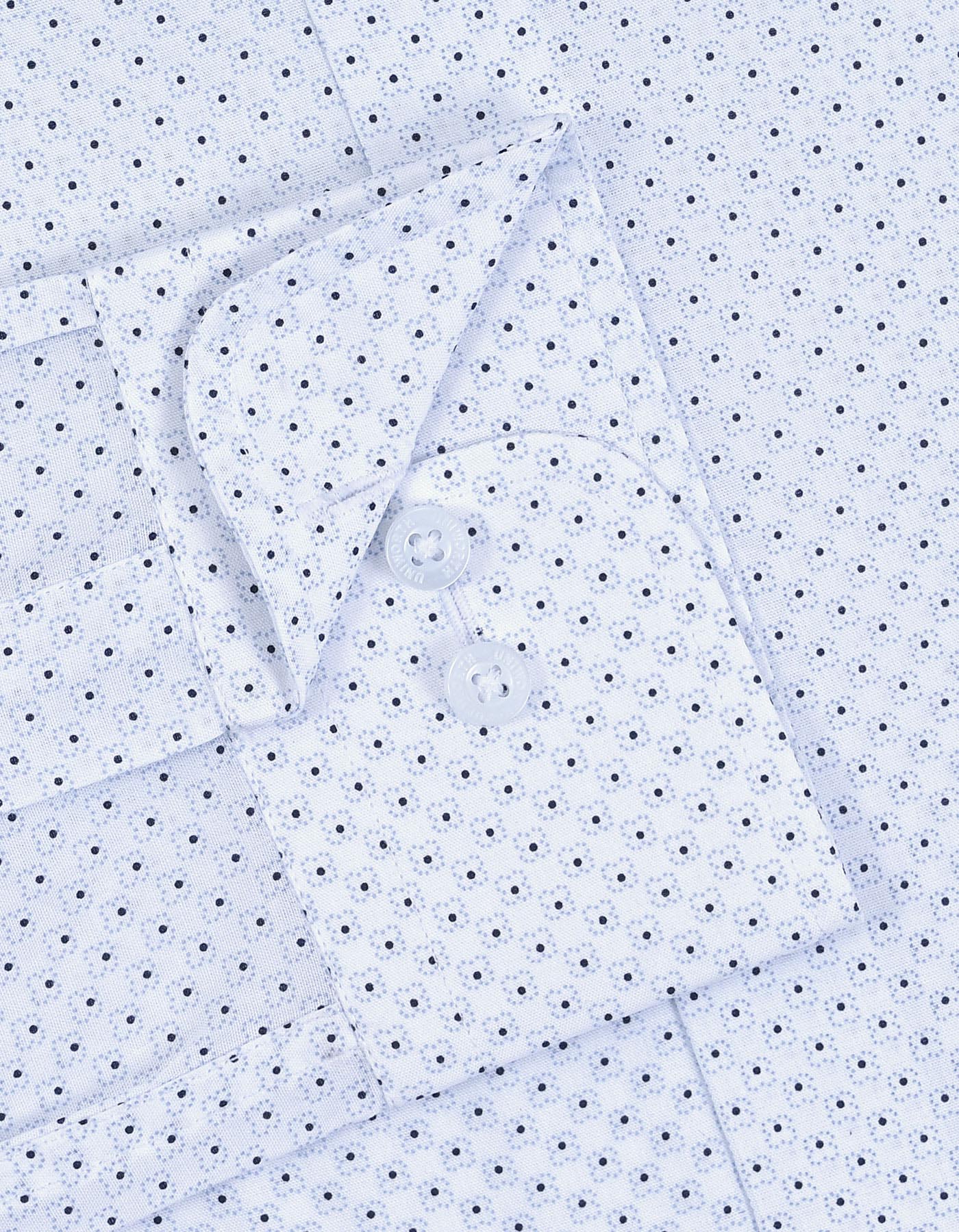 Printed Navy Tailored Smart Fit Shirt FS872-1SF-15.5