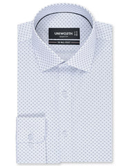 Printed Navy Tailored Smart Fit Shirt FS872-1SF-14.5