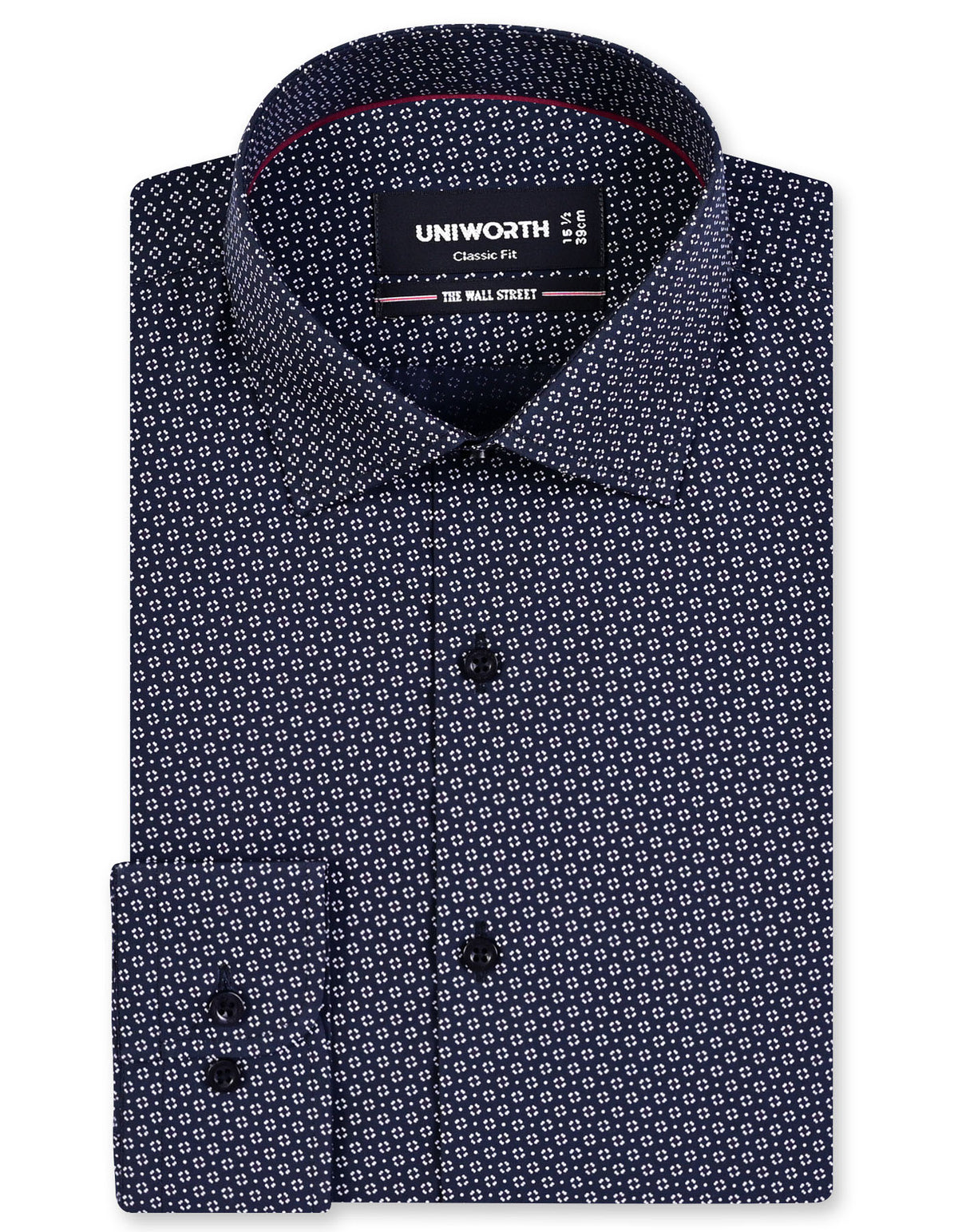Printed Black Classic Fit Shirt FS877RF-14.5
