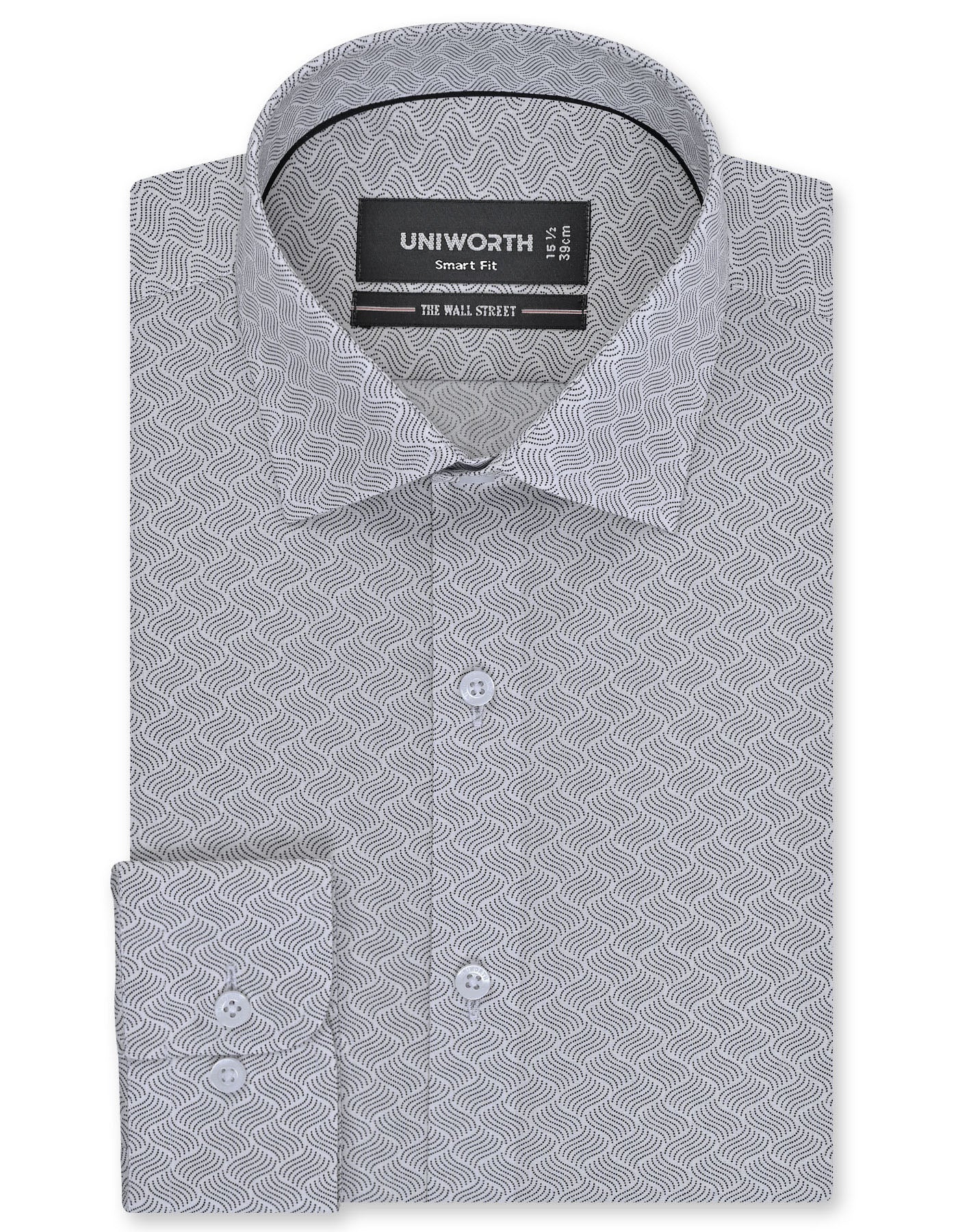Printed Black Tailored Smart Fit Shirt FS882SF-14.5