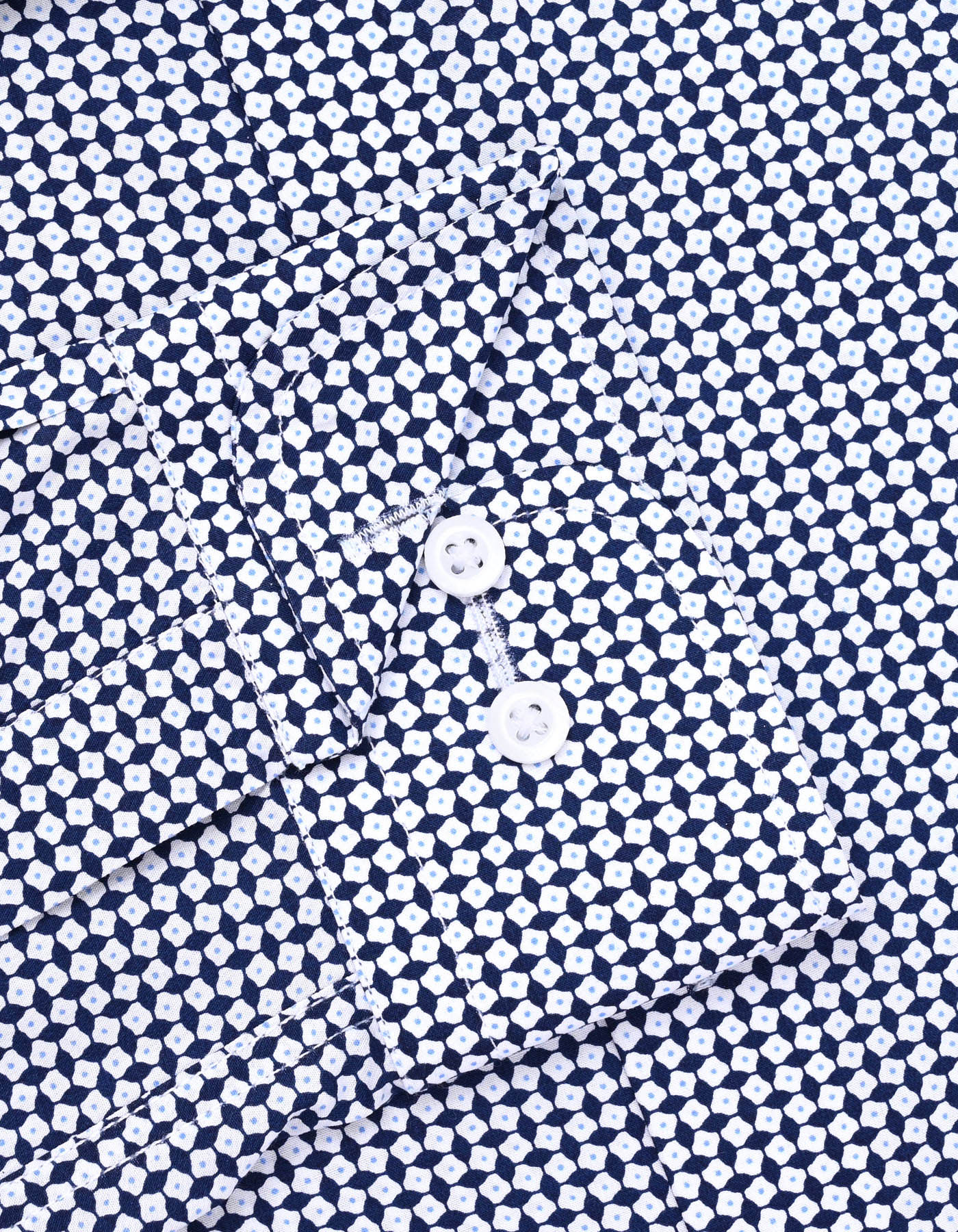 Printed Navy Classic Fit Shirt FS926RF-15.5