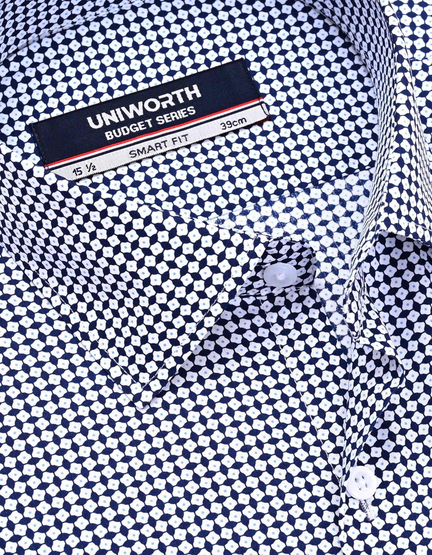 Printed Navy Tailored Smart Fit Shirt FS926SF-15