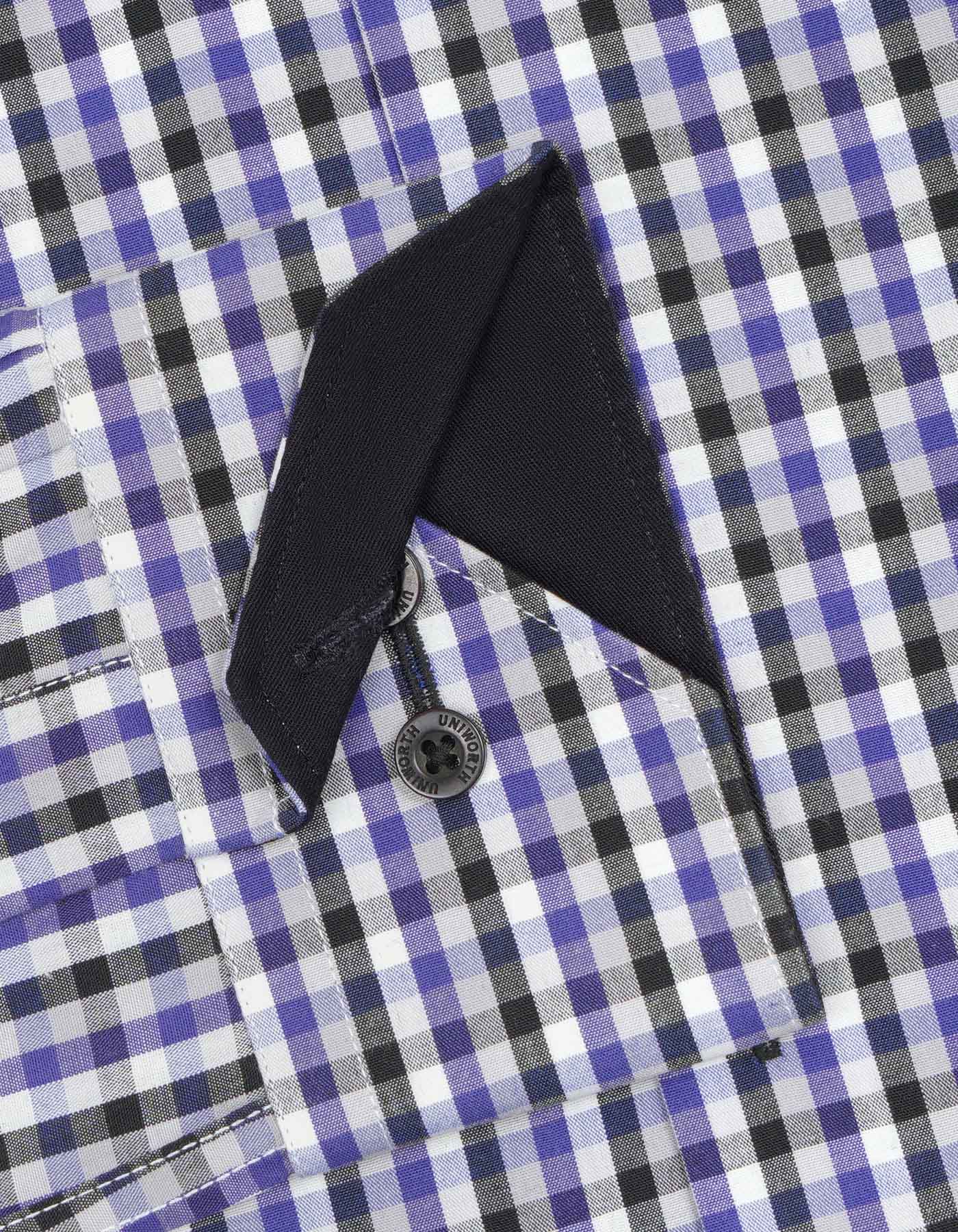 Check Black/Purple Classic Fit Shirt FS968RF-16.5