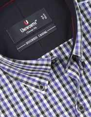 Check Black/Purple Classic Fit Shirt FS968RF-15
