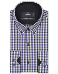 Check Black/Purple Classic Fit Shirt FS968RF-14.5