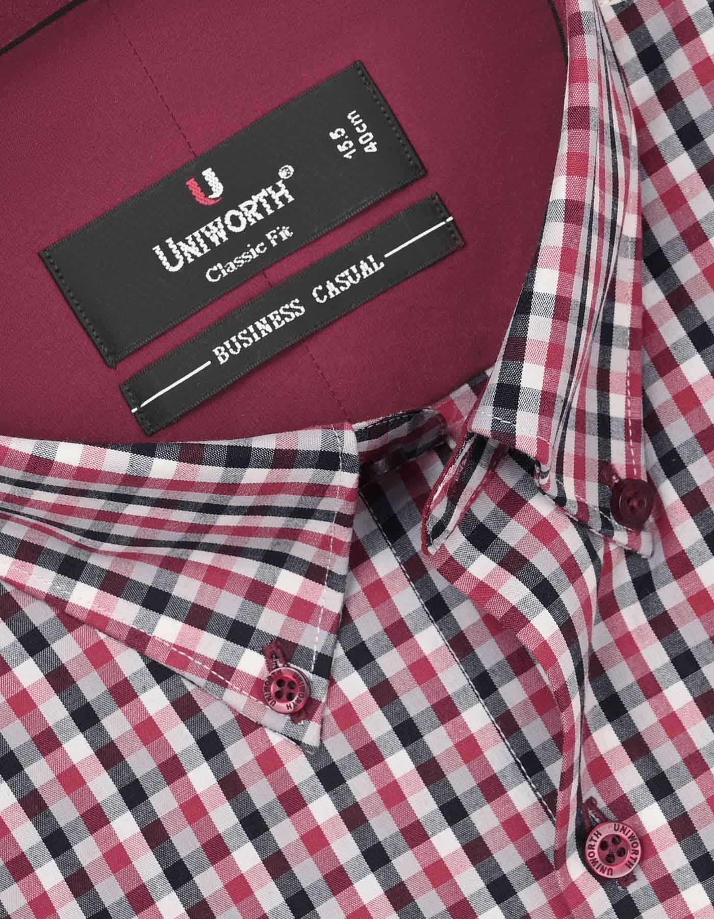 Check Black/Red Classic Fit Shirt FS969RF-15