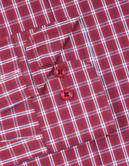 Check Navy/Maroon Tailored Smart Fit Shirt FS972SF-15.5