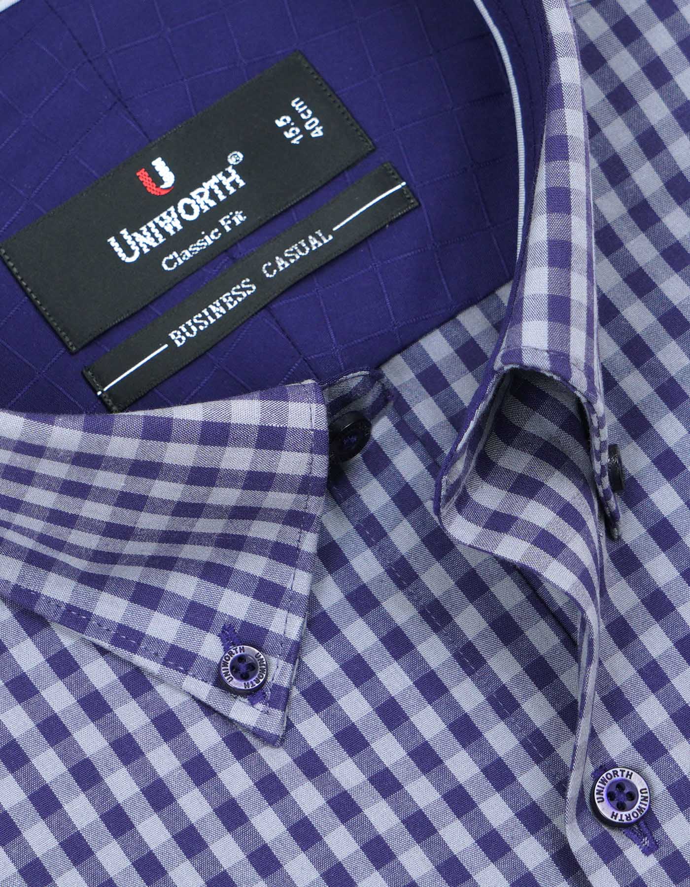 Check Grey Classic Fit Shirt FS973RF-15