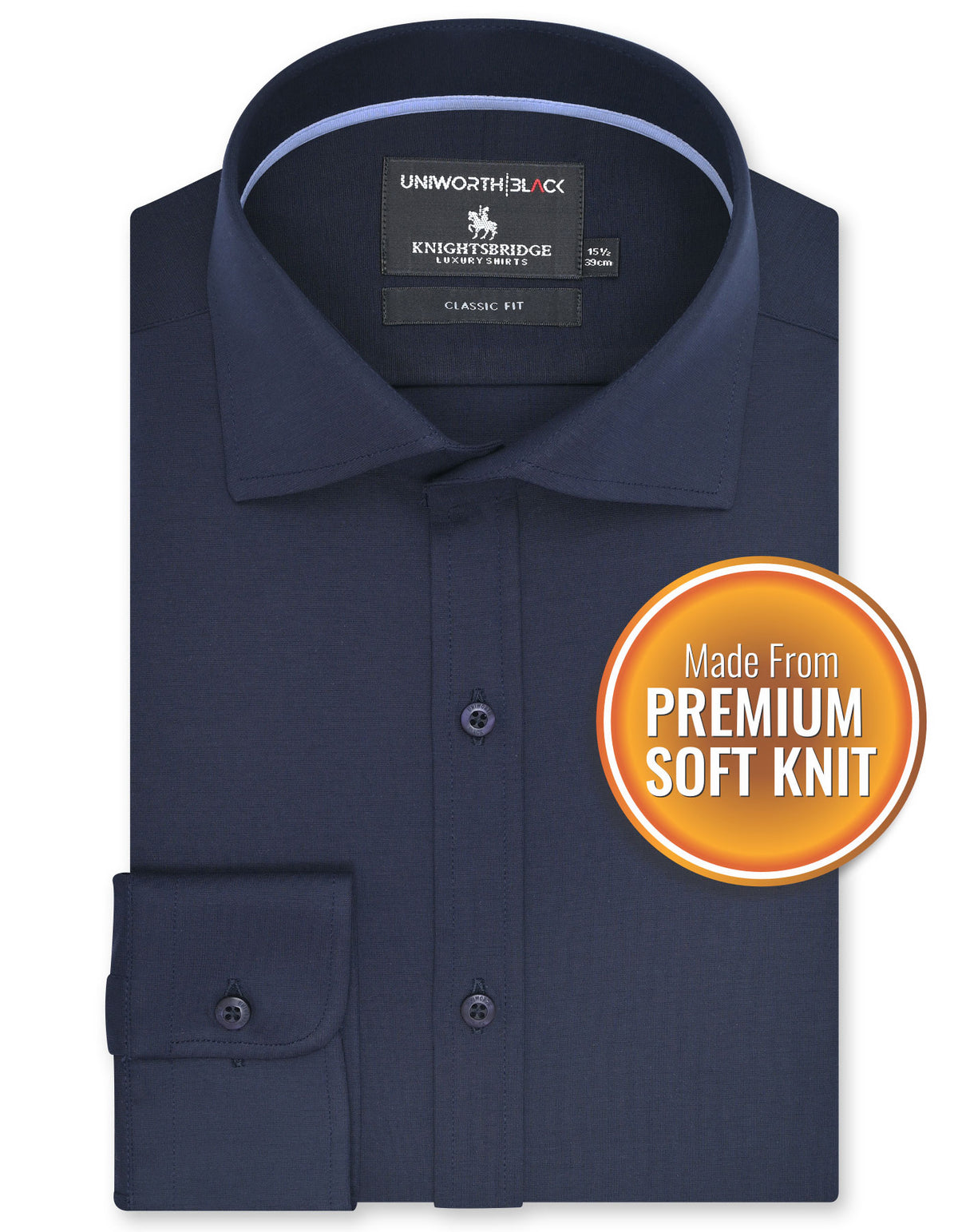 Plain Navy Classic Fit Shirt FSK18RF-14.5