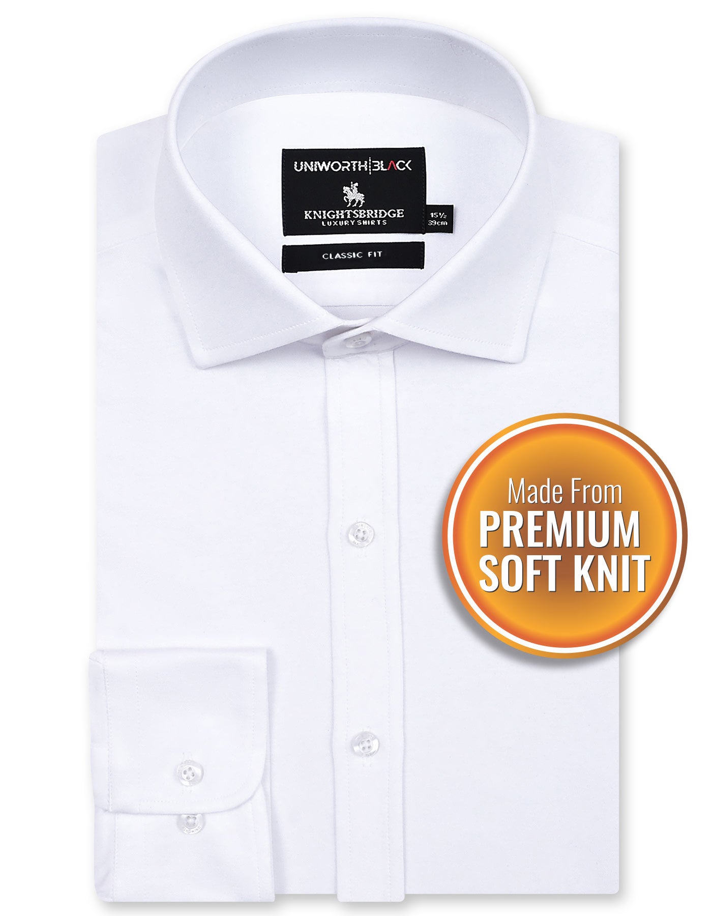 Formal Shirt Knit White 14? FSK43RF Uni Black FSK43RF-14.5