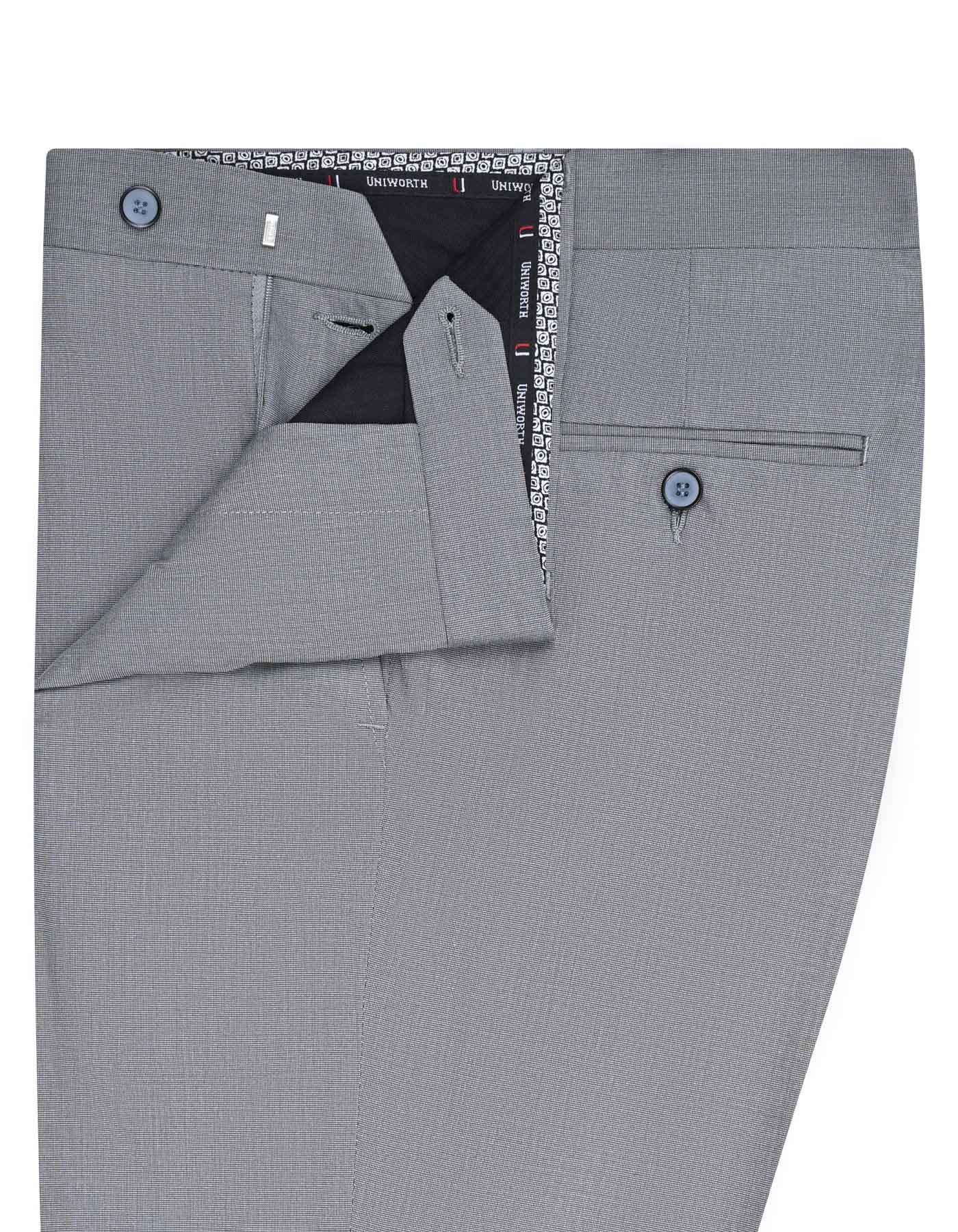 L Grey Texture Formal Trouser Tailored Smart Fit FT2366S-32