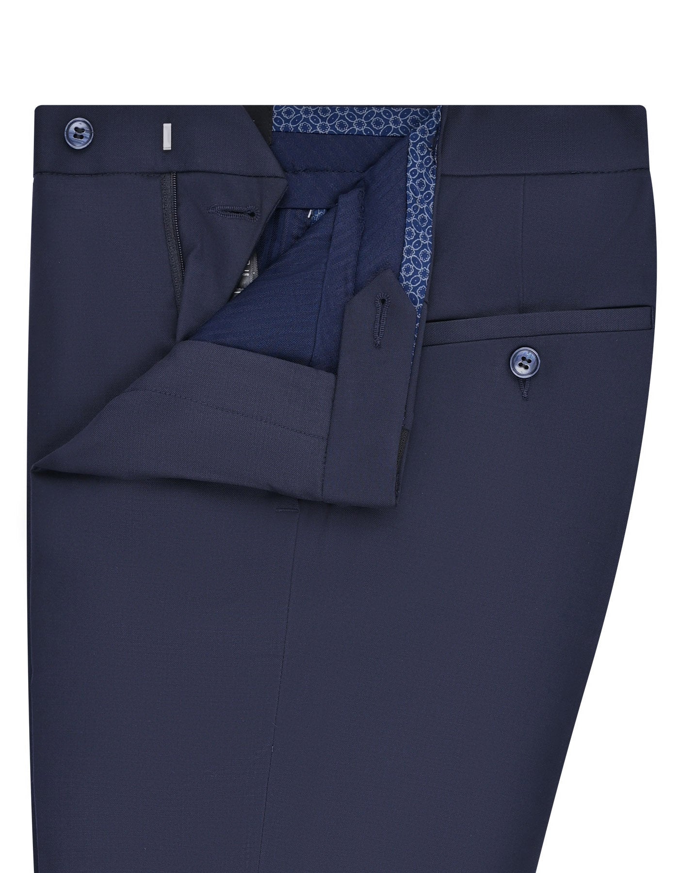 Navy Plain Formal Trouser Tailored Smart Fit FT2607-4S-32