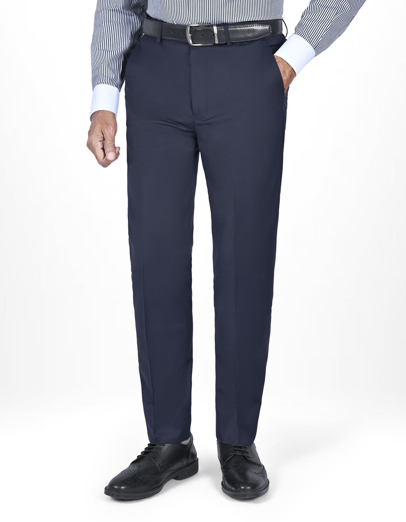 Navy Plain Formal Trouser Tailored Smart Fit FT2607-4S-30