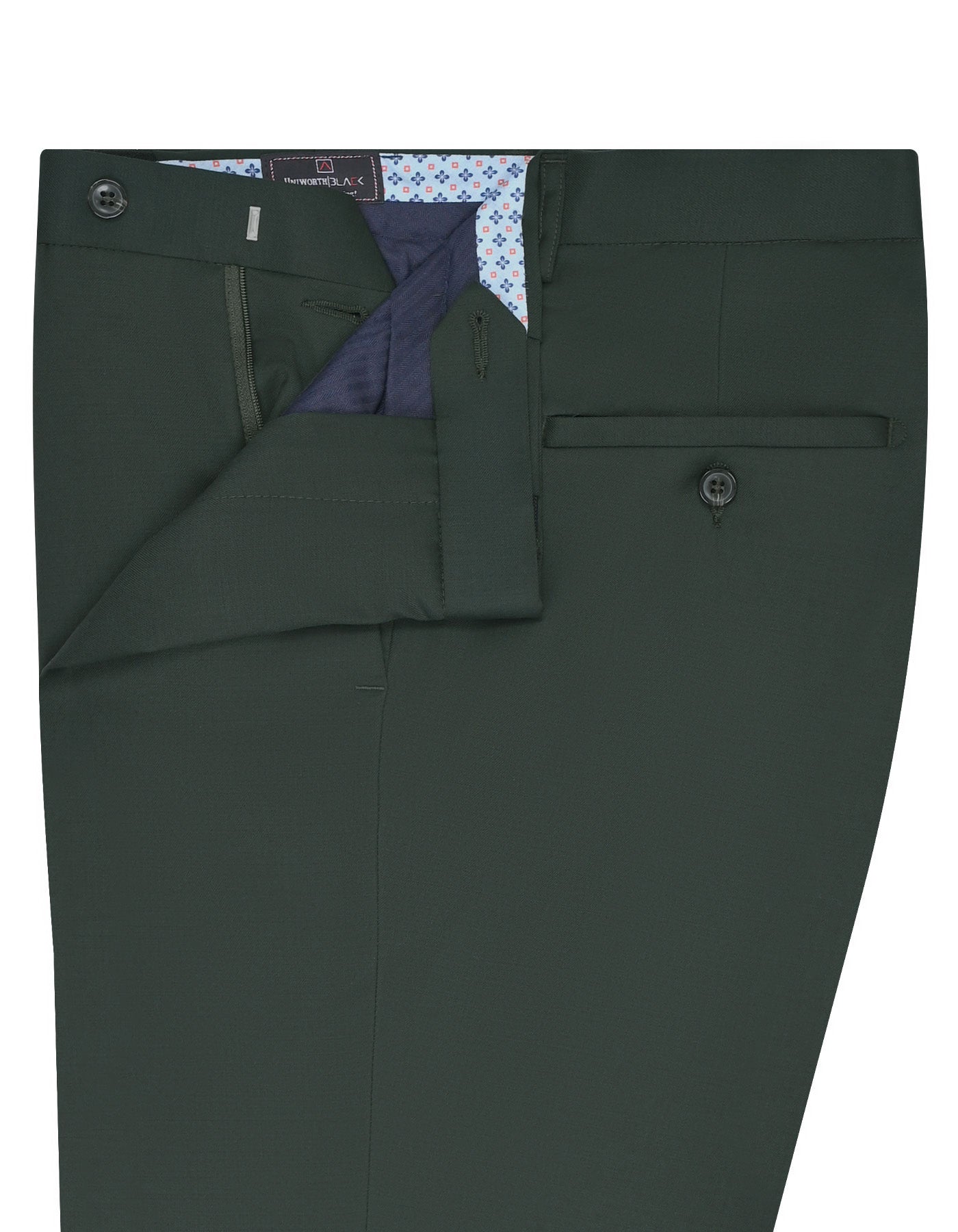D Green Plain Formal Trouser Tailored Smart Fit FT2608-1C-32