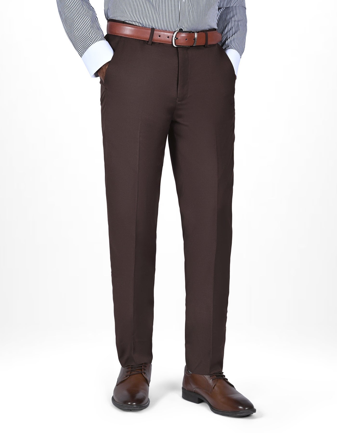 Chocolate Plain Formal Trouser Tailored Smart Fit FT2610-3S-30
