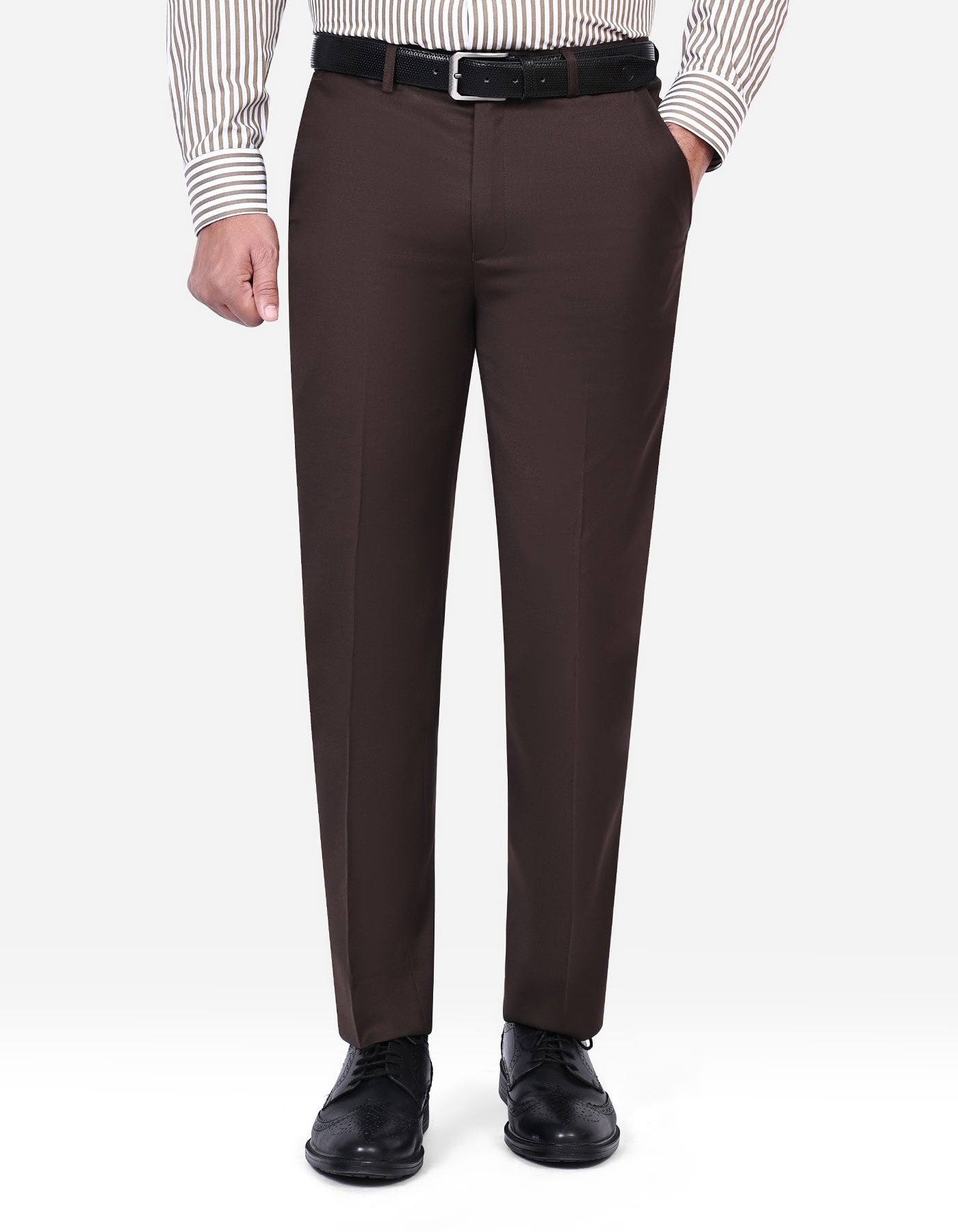 Chocolate Plain Formal Trouser Tailored Smart Fit FT2610-4S-30