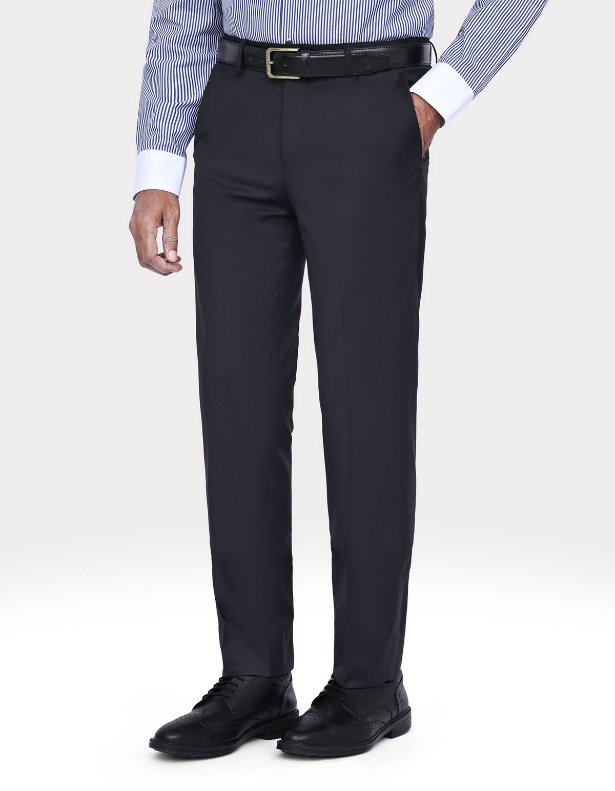 Black Plain Formal Trouser Tailored Smart Fit FT2612-3S-30