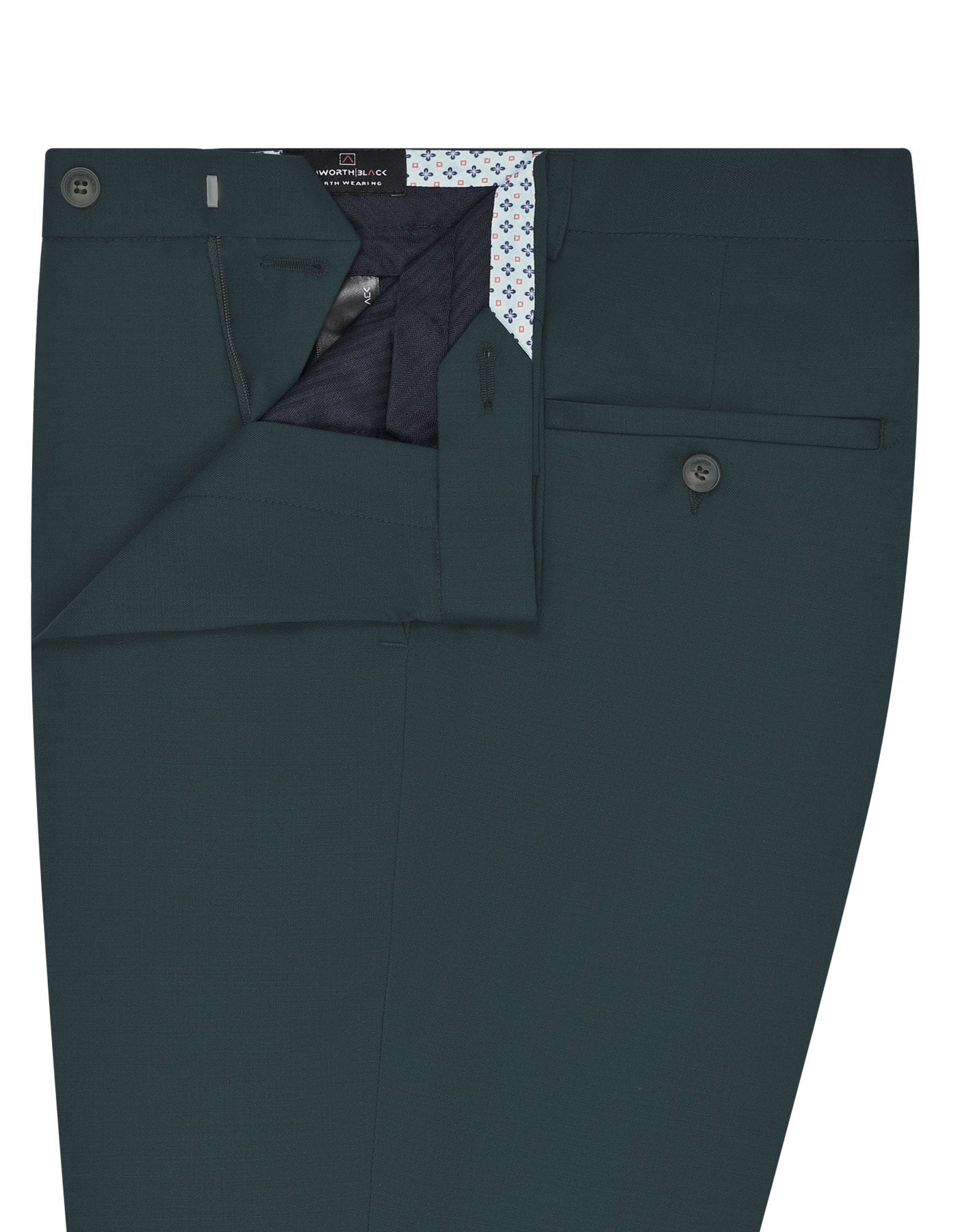 D Teal Plain Formal Trouser Tailored Smart Fit FT2614-1C-32