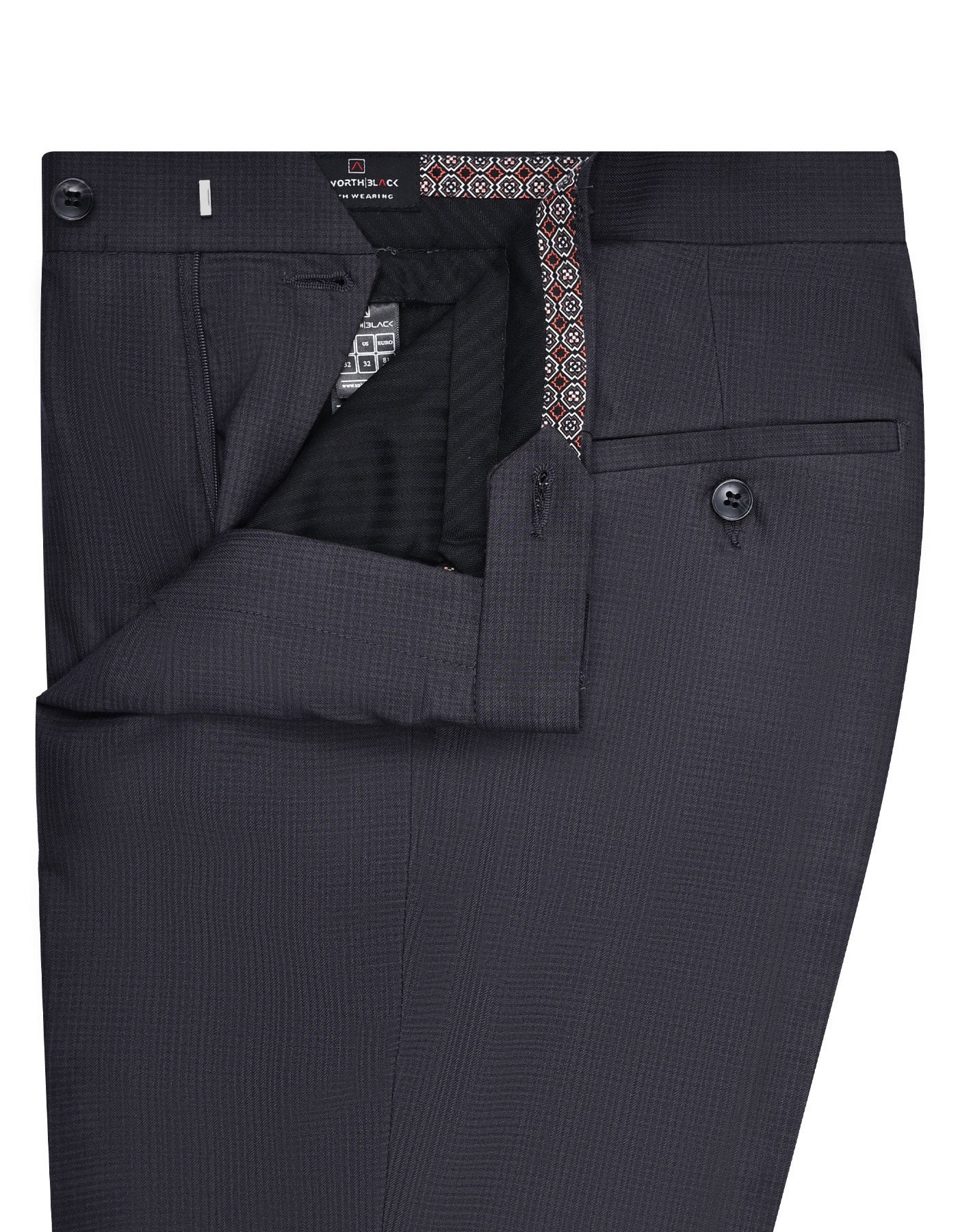 D Charcoal Check Formal Trouser Smart Fit FT2701C-32