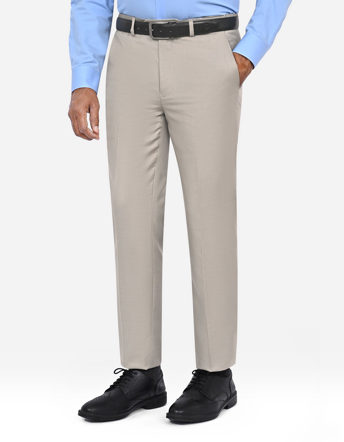 Taupe Plain Formal Trouser Classic Fit FT2709-1C-30