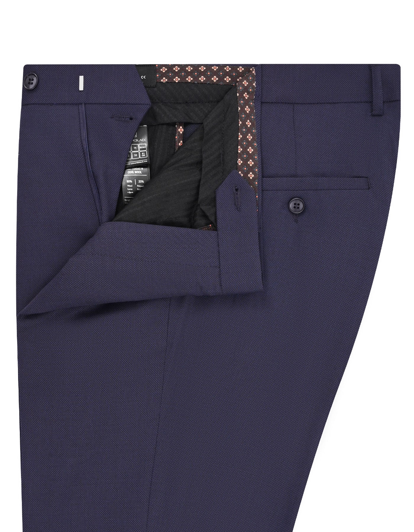 Navy Texture Formal Trouser Tailored Smart Fit FT2734S-34